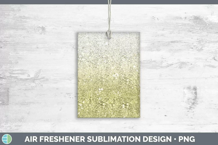 Glitter Ombre Yellow Air Freshener Sublimation Car