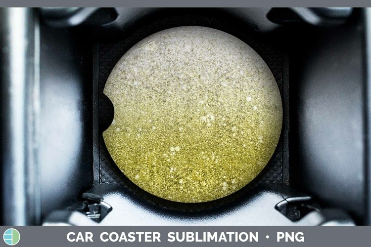 Glitter Ombre - 14 Yellow Car Coaster Sublimation Coaster De