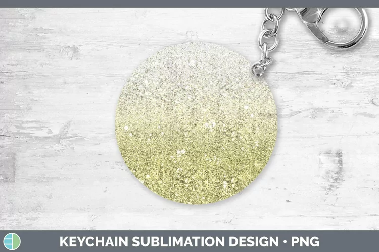 Glitter Ombre - 14 Yellow Keychain Sublimation Keyring Desig