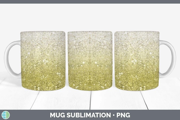 Glitter Ombre - 14 Yellow Mug Wrap Sublimation Coffee Cup De