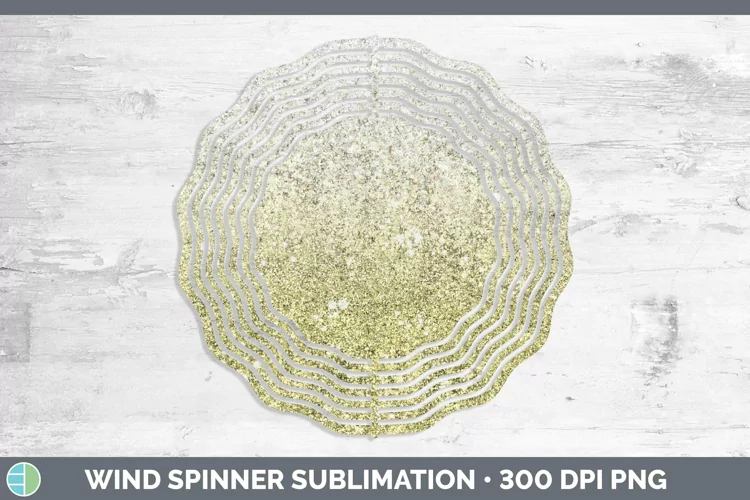 Glitter Ombre - 14 Yellow Wind Spinner Sublimation Spinner D