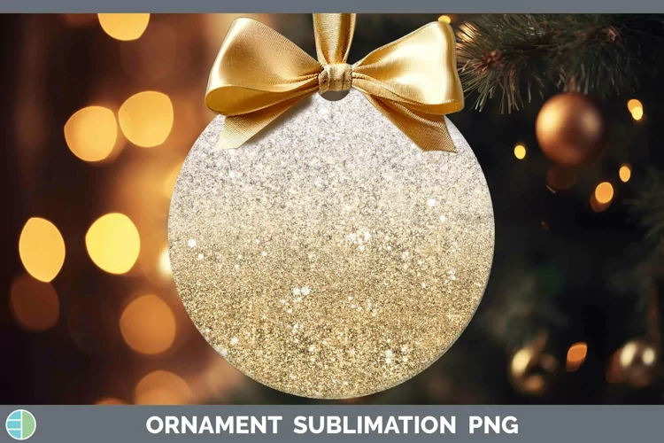 Glitter Ombre - 15 Orange Ornament Sublimation Bauble Design