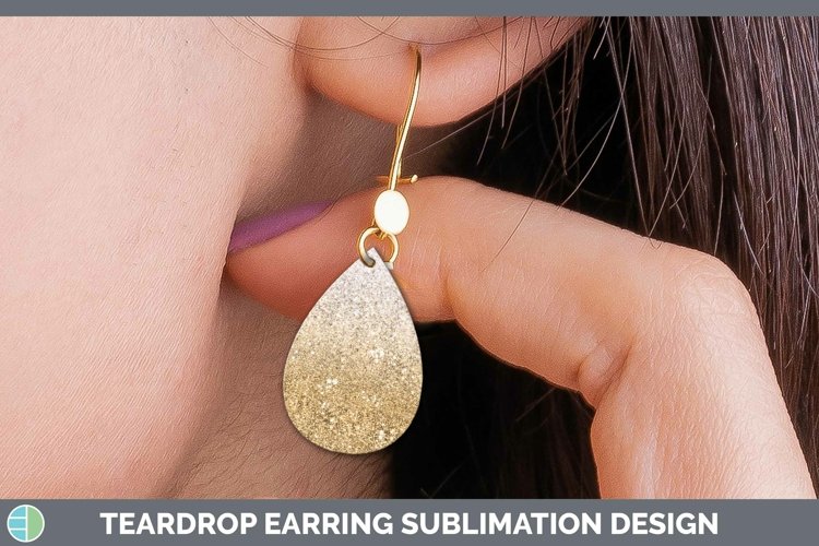Glitter Ombre - 15 Orange Teardrop Earrings Sublimation Earr