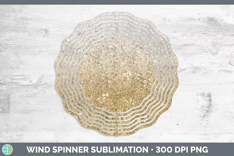 Glitter Ombre - 15 Orange Wind Spinner Sublimation Spinner D