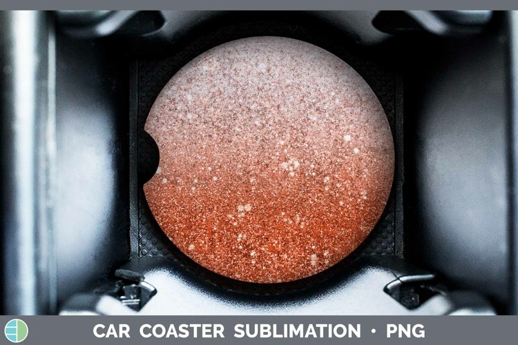 Glitter Ombre - 16 Deep Orange Car Coaster Sublimation Coast