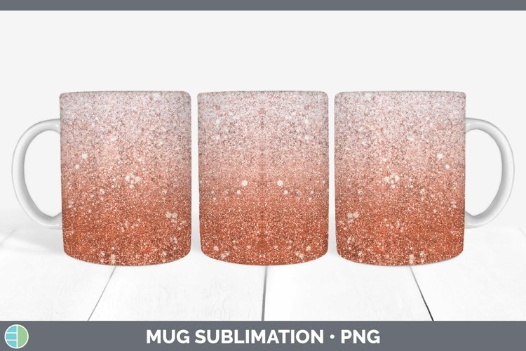 Glitter Ombre - 16 Deep Orange Mug Wrap Sublimation Coffee C