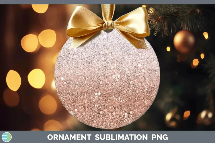 Glitter Ombre - 16 Deep Orange Ornament Sublimation Bauble D