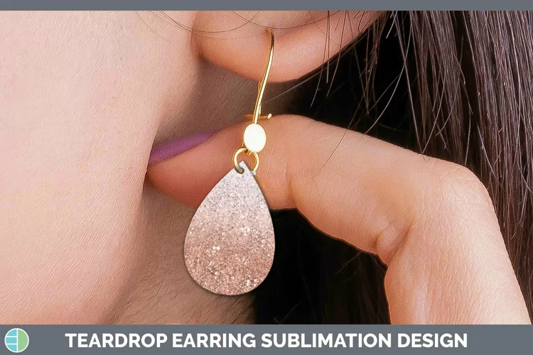Glitter Ombre - 16 Deep Orange Teardrop Earrings Sublimation