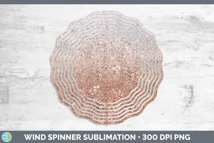 Glitter Ombre - 16 Deep Orange Wind Spinner Sublimation Spin