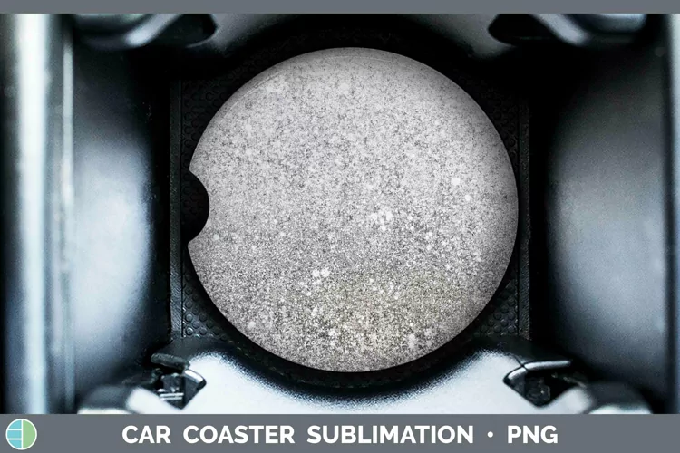 Glitter Ombre - 17 Brown Car Coaster Sublimation Coaster Des