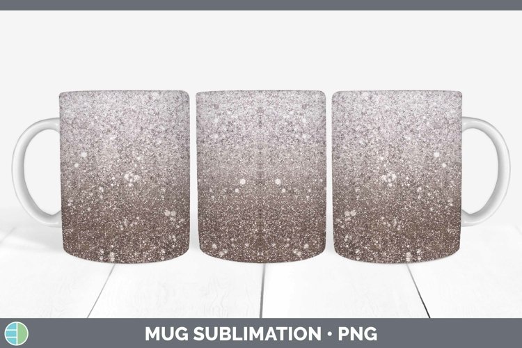 Glitter Ombre - 17 Brown Mug Wrap Sublimation Coffee Cup Des