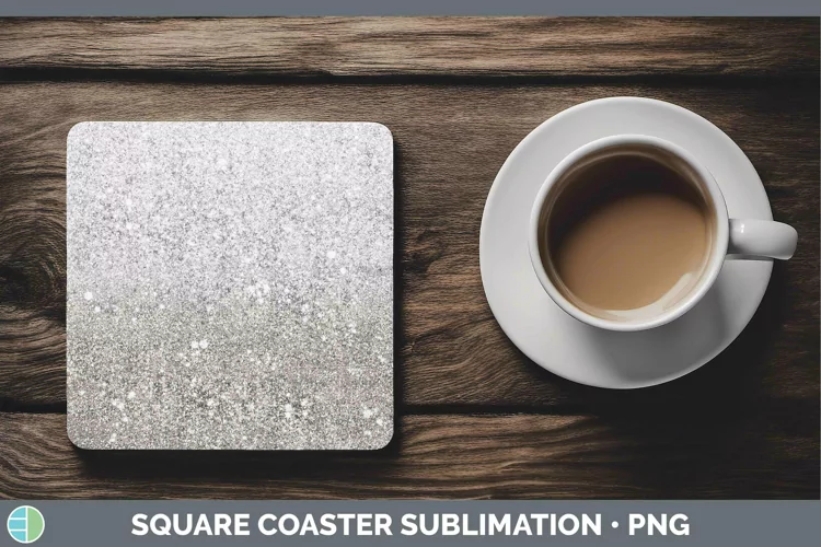 Glitter Ombre - 17 Brown Square Coaster Sublimation Coaster
