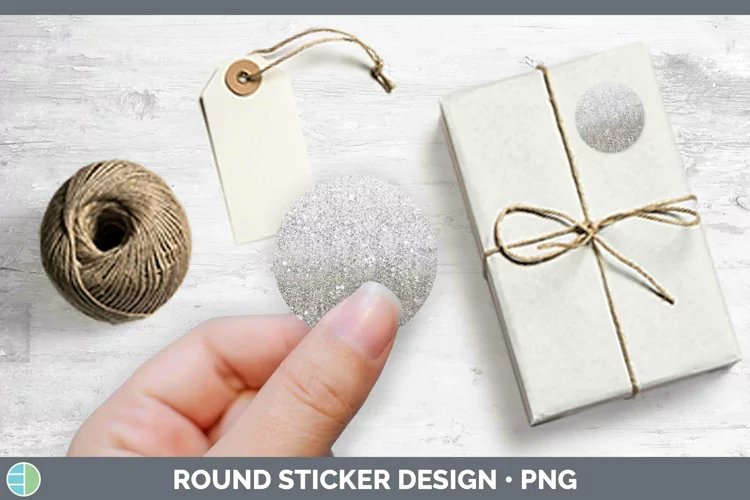 Glitter Ombre - 17 Brown Stickers | Round Labels Designs