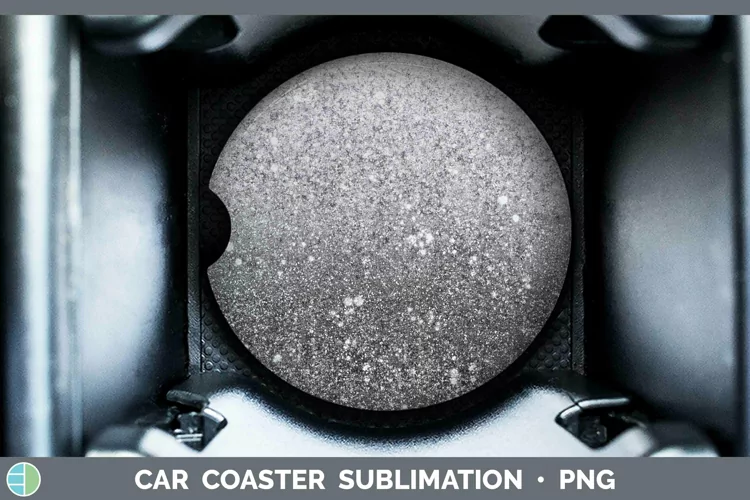 Glitter Ombre - 18 Black Car Coaster Sublimation Coaster Des