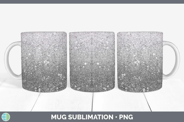 Glitter Ombre - 18 Black Mug Wrap Sublimation Coffee Cup Des