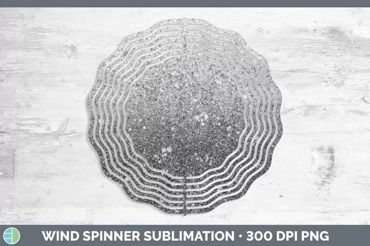 Glitter Ombre - 18 Black Wind Spinner Sublimation Spinner De