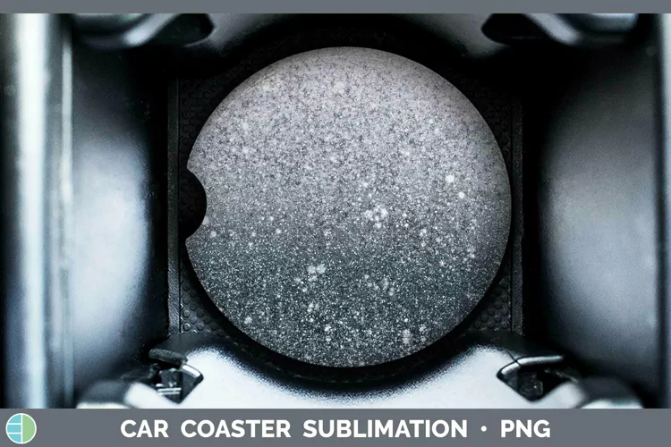 Glitter Ombre - 19 Slate Car Coaster Sublimation Coaster Des