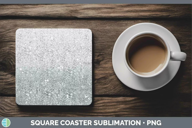Glitter Ombre - 19 Slate Square Coaster Sublimation Coaster