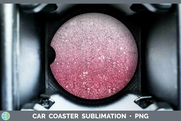 Glitter Ombre - 20 Pastel Car Coaster Sublimation Coaster De