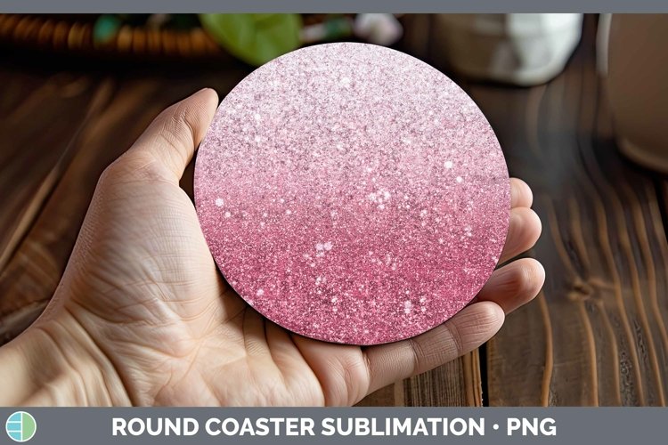 GorgeousGlitter Ombre Round Coaster design.