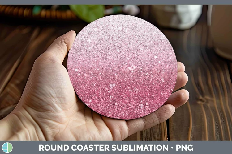 Glitter Ombre - 20 Pastel Round Coaster Sublimation Coaster