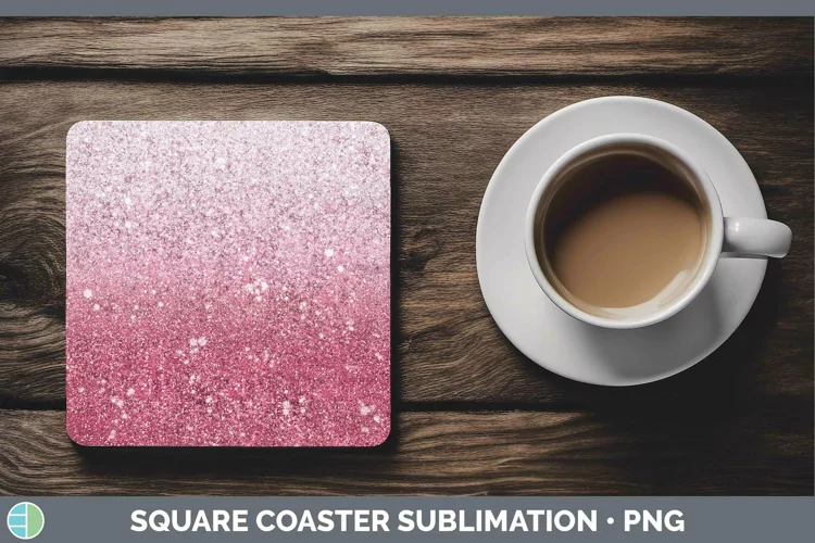 Glitter Ombre - 20 Pastel Square Coaster Sublimation Coaster
