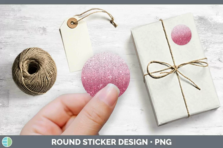 Glitter Ombre - 20 Pastel Stickers | Round Labels Designs