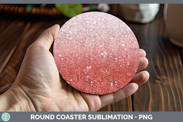 GorgeousGlitter Ombre Round Coaster design.