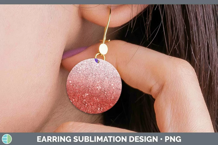 Glitter Ombre - 21 Rainbow Round Earrings Sublimation Earrin