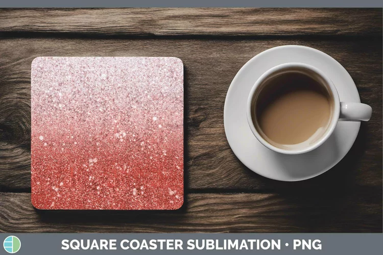 Glitter Ombre - 21 Rainbow Square Coaster Sublimation Coaste