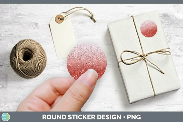 Glitter Ombre - 21 Rainbow Stickers | Round Labels Designs