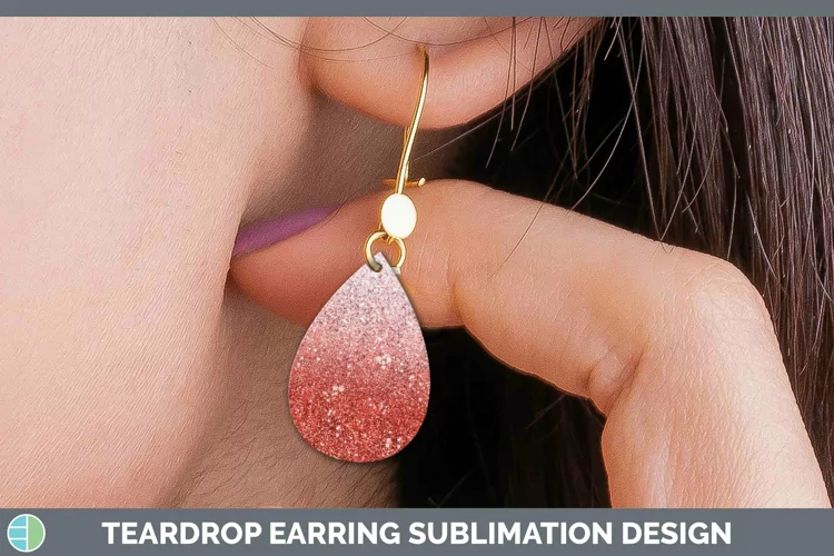 Glitter Ombre - 21 Rainbow Teardrop Earrings Sublimation Ear