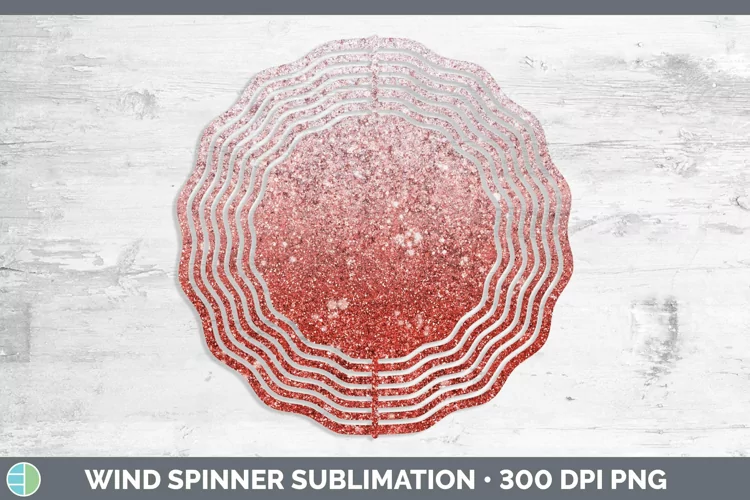 Glitter Ombre - 21 Rainbow Wind Spinner Sublimation Spinner