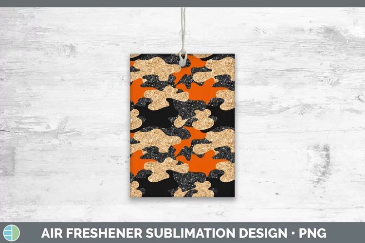 Glitter Orange Camo Air Freshener Sublimation Car Freshener