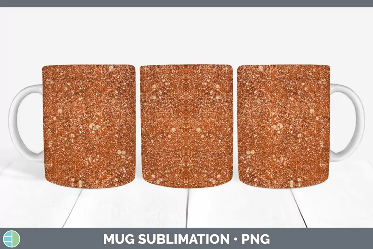 Glitter Orange Mug Wrap Sublimation Coffee Cup Designs