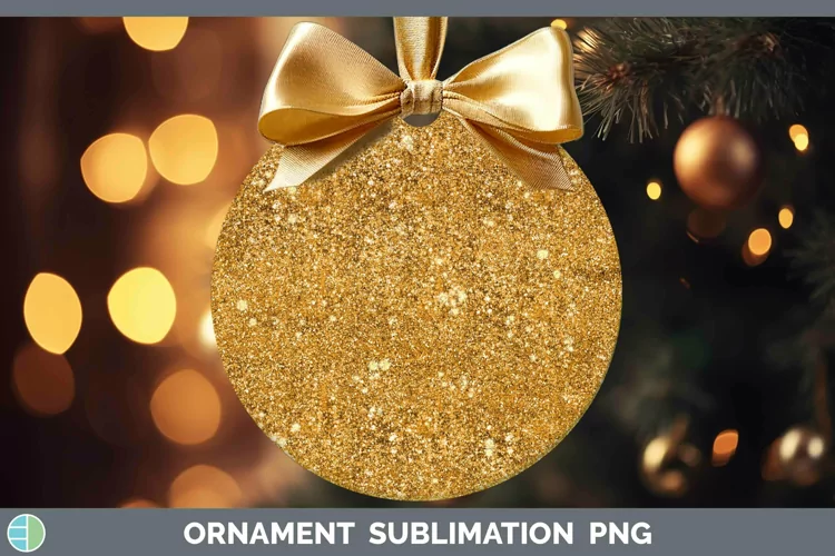 Glitter Orange Ornament Sublimation Bauble Designs