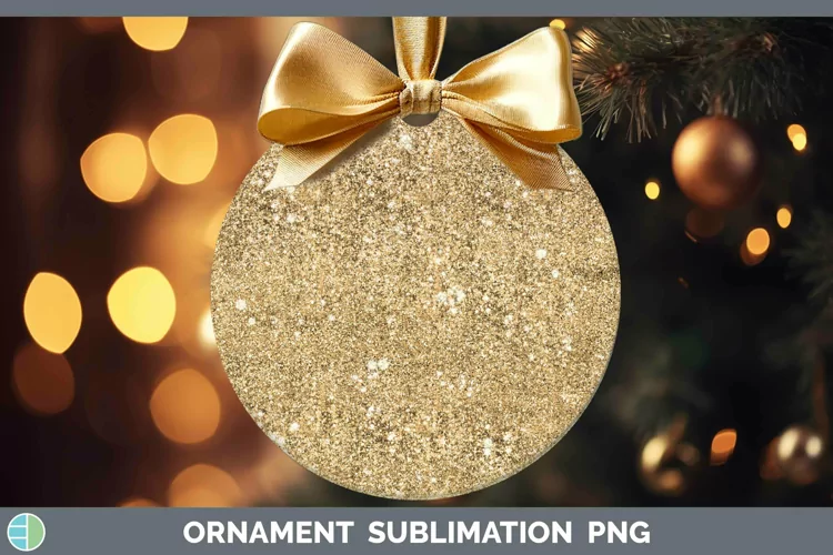 Glitter Orange Ornament Sublimation Bauble Designs
