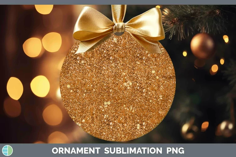 Glitter Orange Ornament Sublimation Bauble Designs