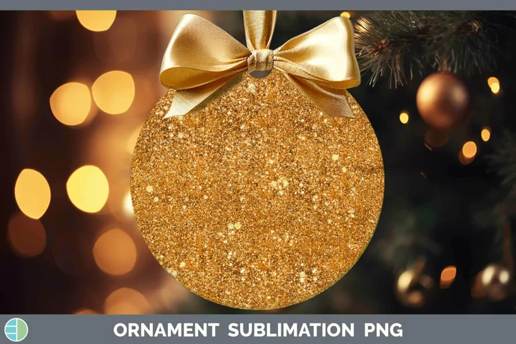 Glitter Orange Ornament Sublimation Bauble Designs