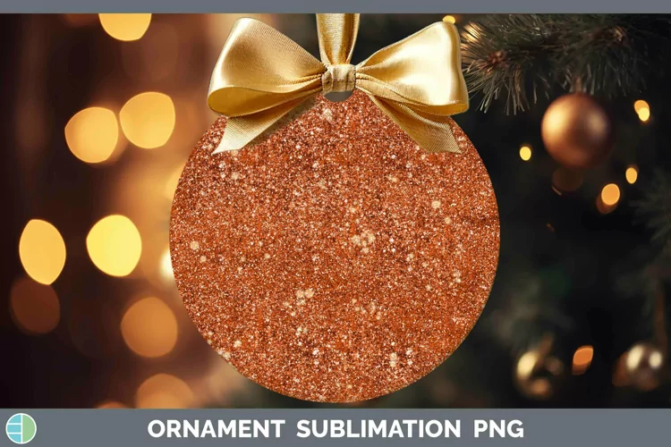 Glitter Orange Ornament Sublimation Bauble Designs