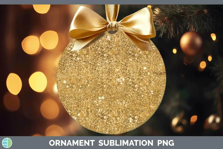 Glitter Orange Ornament Sublimation Bauble Designs