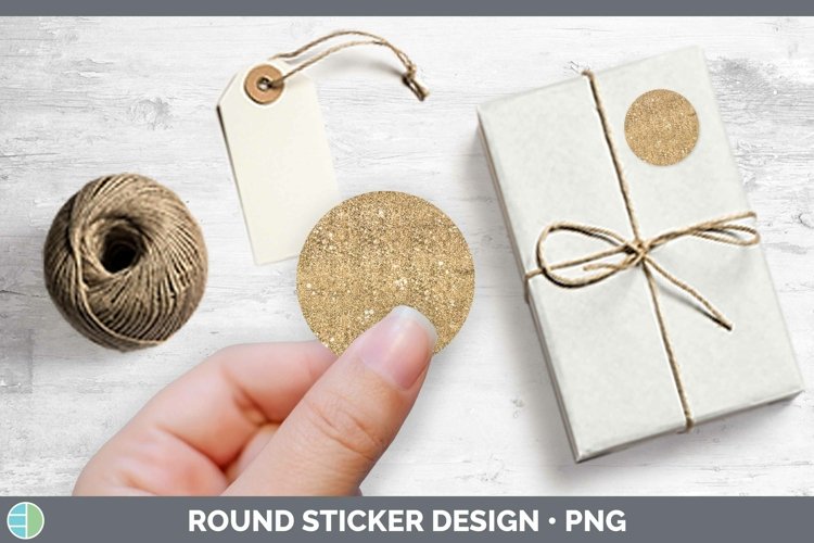 Glitter Orange Stickers | Round Labels Designs