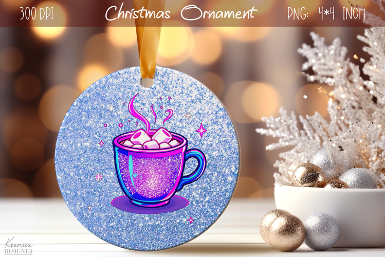 Christmas Iridescent Ornament|Neon Round Ornament