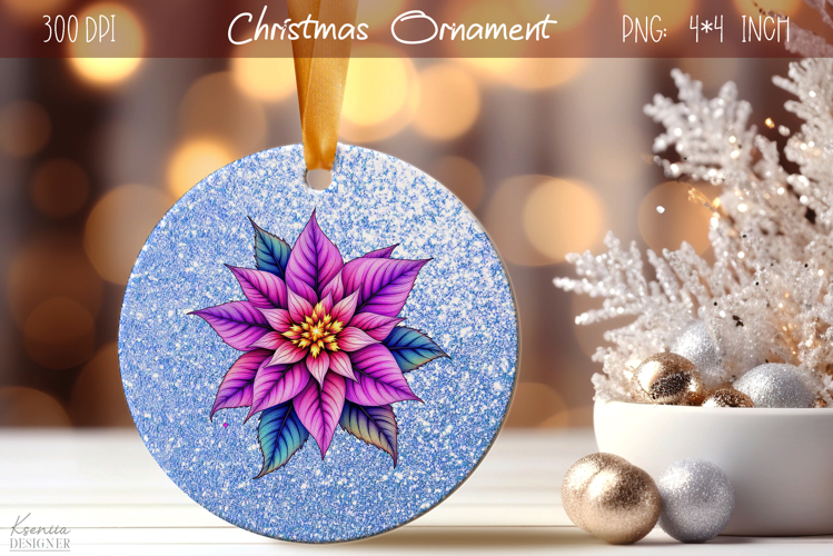 Christmas Iridescent Ornament|Neon Round Ornament