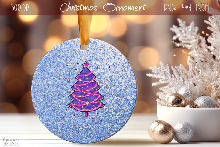 Christmas Iridescent Ornament|Neon Round Ornament