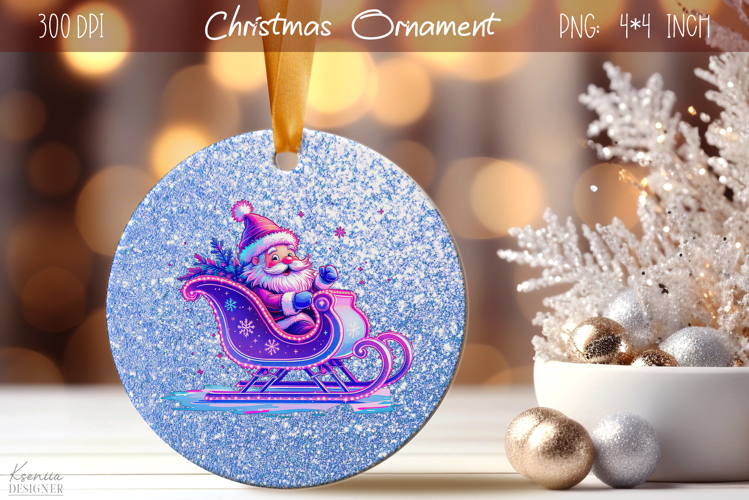 Christmas Iridescent Ornament|Neon Round Ornament