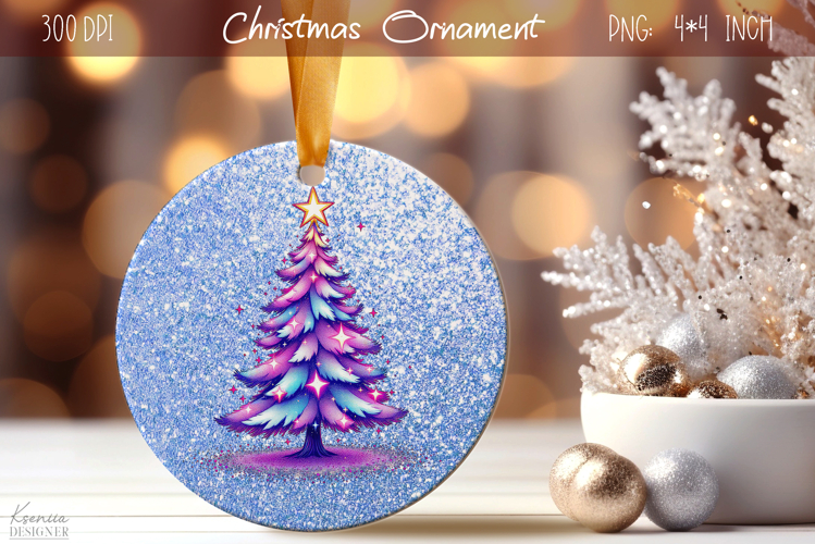 Christmas Iridescent Ornament|Neon Round Ornament