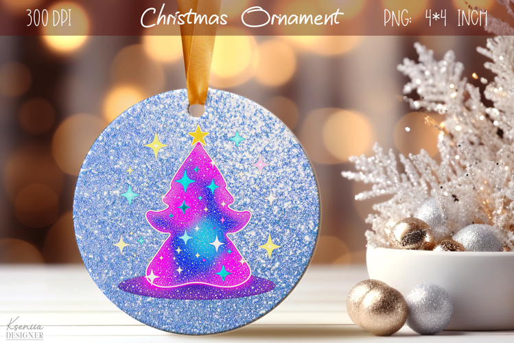 Christmas Iridescent Ornament|Neon Round Ornament