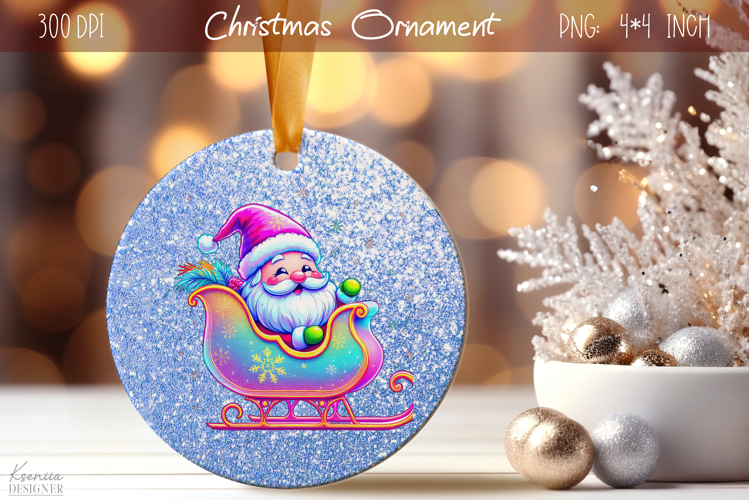 Christmas Iridescent Ornament|Neon Round Ornament