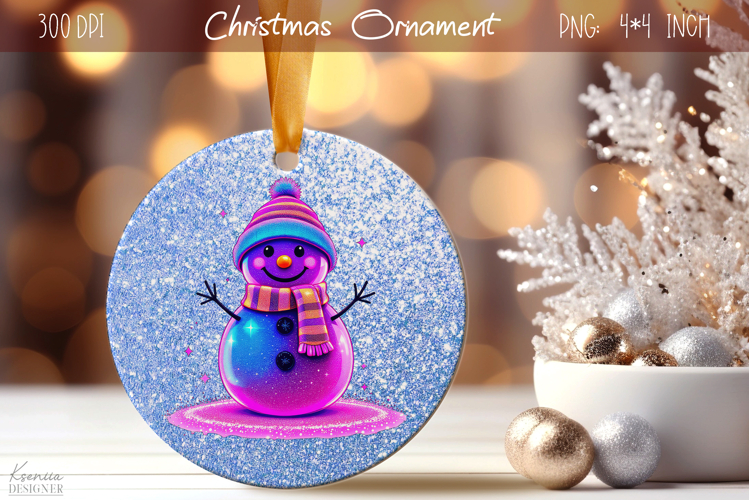 Christmas Iridescent Ornament|Neon Round Ornament